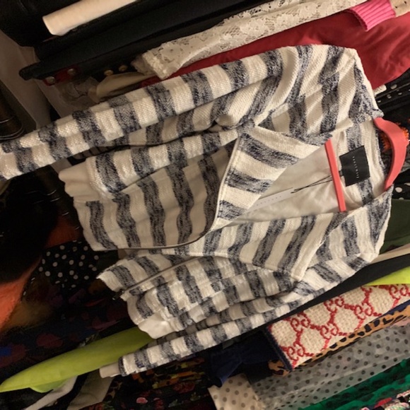 Sanctuary Striped Blazer Zip Up Jacket M NWT - Picture 2 of 4